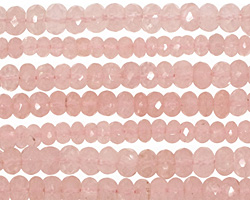 Rose Quartz Faceted Rondelle 4-6mm