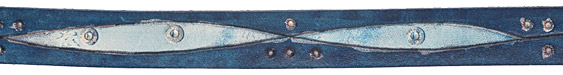 Denim Blue Around About Leather Strap 36"x20mm