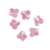 Pink Peony Faceted Butterfly 6x6mm