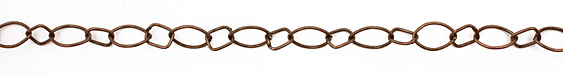 Handmade Antique Copper (plated) Small Diamond & Oval Chain