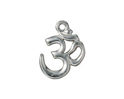 TierraCast Rhodium (plated) Om Pendant 16x22mm