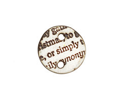 Earthenwood Studio Ceramic Oxidation Small Round Text Link 18mm