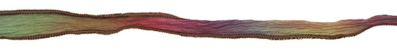 Prism Break w/ Brown Edges Hand Dyed 100% Silk Ribbon 1/2"