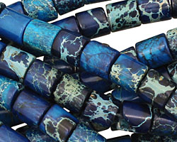 Midnight Blue Impression Jasper Barrel 8mm