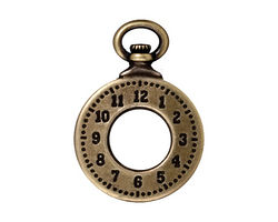 TierraCast Antique Brass (plated) Clock Pendant 20x29mm