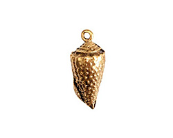 Nunn Design Antique Gold (plated) Conch Charm 10x24mm