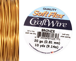 Soft Flex Bronze Craft Wire 20 gauge, 10 yards