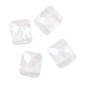 Crystal Clear Faceted Pillow (2 hole) 10x12mm