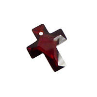 Garnet Faceted Cross 10x12mm