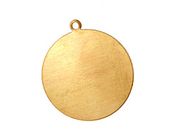 Brass Large Circle Blank Pendant 25x28mm