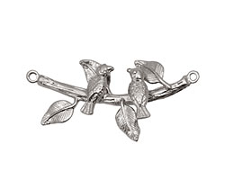Ezel Findings Rhodium (plated) Birds on the Branch Link 35x18mm
