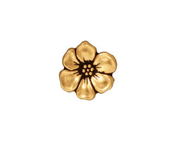 TierraCast Antique Gold (plated) Apple Blossom Button 14mm