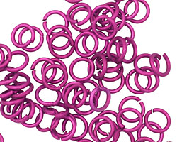 Violet Anodized Aluminum Jump Ring 7mm, 18 gauge (5mm inside diameter)