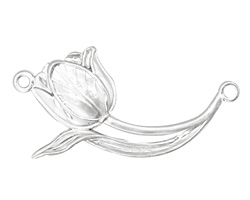 Ezel Findings Rhodium (plated) Tulip Link 41x20mm