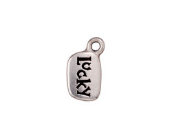 TierraCast Antique Silver (plated) Lucky Charm w/ Glue In 10x17mm