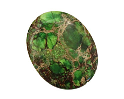 Green Impression Jasper Flat Oval 45x35mm