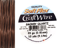 Soft Flex Smokey Quartz Craft Wire 20 gauge, 10 yards