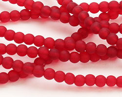 Cherry Red Recycled Glass Round 4mm