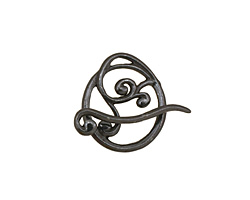 Gunmetal Swirly Toggle Clasp 18x16mm, 22mm bar