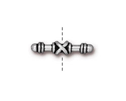 TierraCast Antique Silver (plated) Wrapped Cross Bar 5x22mm