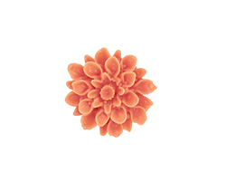 Opaque Coral Lucite Dahlia Flower Cabochon 16mm