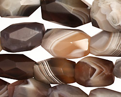 Botswana Agate (rich color) Elongated Faceted Nugget 12-22x9-15mm