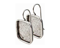 Nunn Design Antique Silver (plated) Large Square Frame Earring 18mm