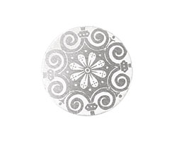 Lillypilly Silver Scrolling Daisy Anodized Aluminum Disc 25mm, 22 gauge