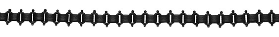 Matte Black (plated) Vintage Cuff & Beaded Oval Chain