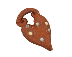 Gaea Ceramic Connected Heart Mixed Dot Pendant 16-18x31-33mm