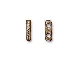 TierraCast Antique Brass (plated) Distressed 2-Hole Bar 3x13mm