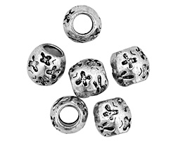 Pewter Butterfly Barrel 9x10mm