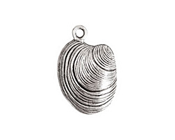 Nunn Design Antique Silver (plated) Clam Charm 15x22mm