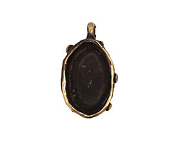 Green Girl Bronze Bell Flower Oval Bezel 15x24mm