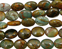 Copper Green Opal Flat Oval 10x8mm