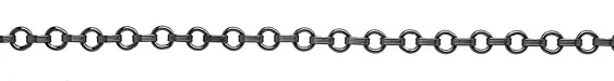 Gunmetal Ring w/Ribbed Connector Chain