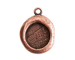 Nunn Design Antique Copper (plated) Crest Seal Bezel Pendant 19x25mm