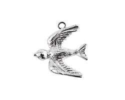 Nunn Design Sterling Silver (plated) Bird Charm 20x22mm