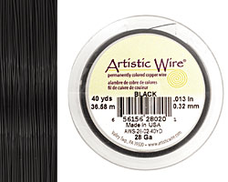 Artistic Wire Black 28 gauge, 40 yards