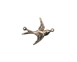 Stampt Antique Pewter (plated) Eastward Bird Connector 18x12mm