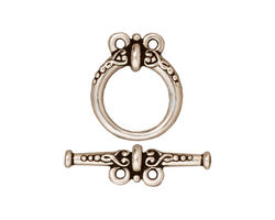 TierraCast Antique Silver (plated) Heirloom 2-Loop Toggle Clasp 18x15, 24mm