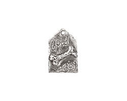 Rustic Charms Sterling Silver Good Boy Tag Charm 11x16mm