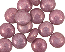 Czech Glass Luster Wisteria Puff Coin 10mm