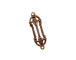 Stampt Antique Copper (plated) Rose Column Connector 23.5x7.5mm