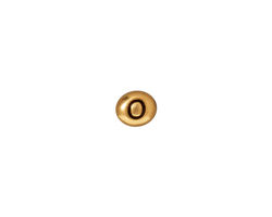 TierraCast Antique Gold (plated) Alphabet Bead "O" 7x6mm