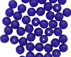 Czech Glass Matte Cobalt Round 6mm