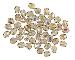 Czech Fire Polished Glass Black Diamond AB Round 3mm