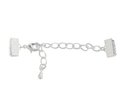 Artistic Wire Silver (plated) Mesh Clasp (w/ Extension Chain & Lobster Clasp) 10mm