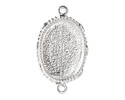 Nunn Design Sterling Silver (plated) Large Ornate Oval Bezel Link 39x23mm
