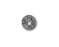 TierraCast Antique Silver (plated) Large Hole Spiral Dance Bead Cap 3x11mm